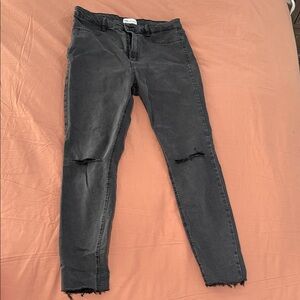 Zara Dark Gray Distressed Skinny Jeans